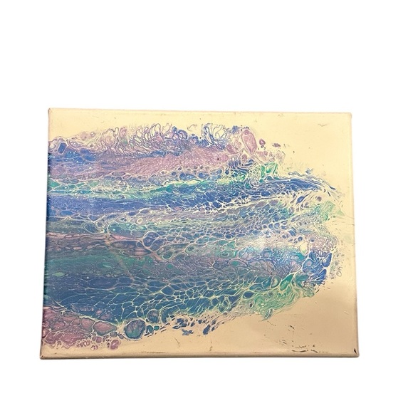 Abstract Canvas Art in Blue and Green - Picture 1 of 3